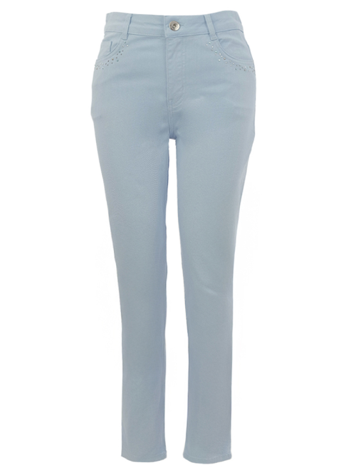 Dolcezza Sky Blue Cropped Pants Style 26213.