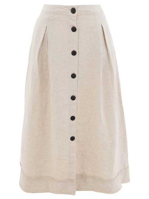 Dolcezza Beige Linen Skirt Style 26131.