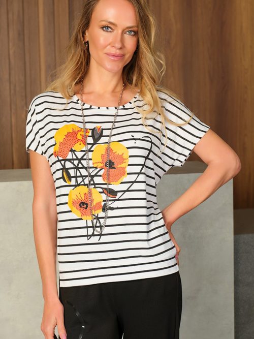 Tricotto Black/Vanilla/Orange Top Style 56184.
