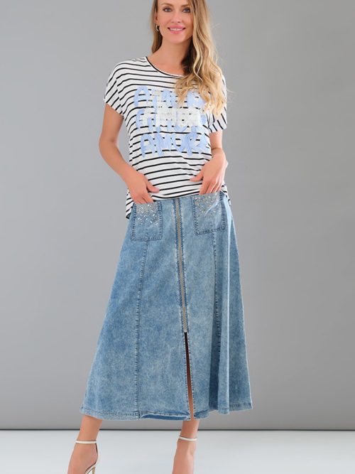 Tricotto Black/Vanilla/Blue Top Style 56263.