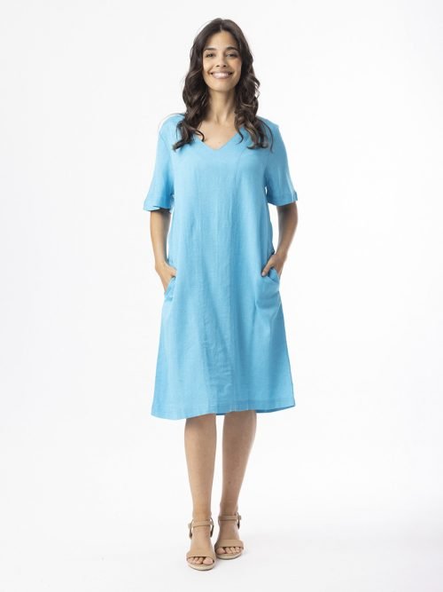 Orientique Aqua Shift Dress Style 61766.