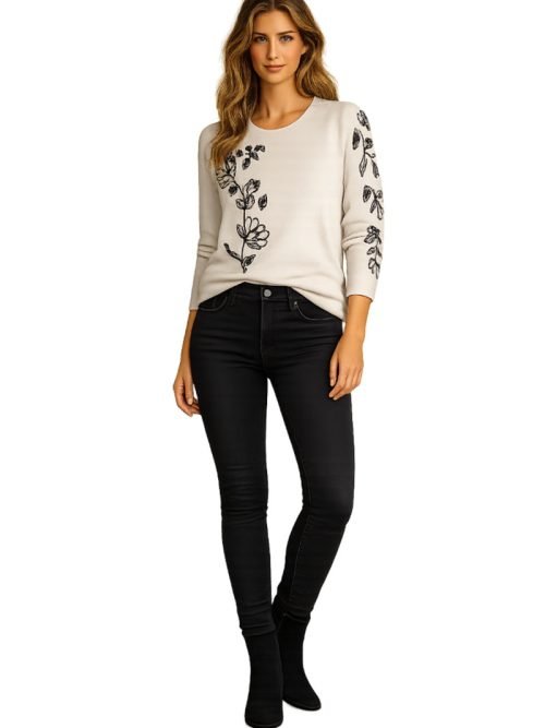 Orly Beige/Black Soft Sweater Style 262199.