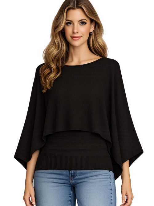 Orly Black Overlay Sweater Style 262216.