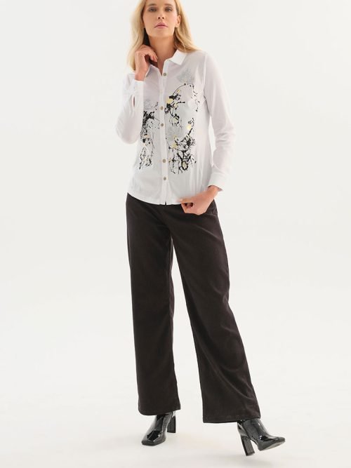 Dolcezza White/Gold/Silver Shirt Style 76263.